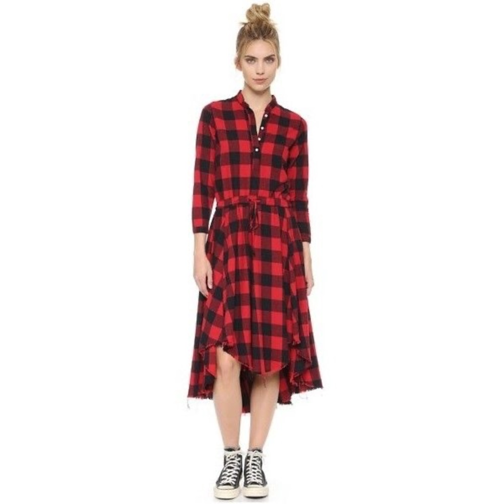 NSF flannel plaid dress